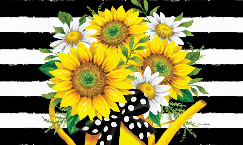 Sunflower Watering Can Mat
