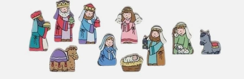 Colorful Nativity 10 Piece Set