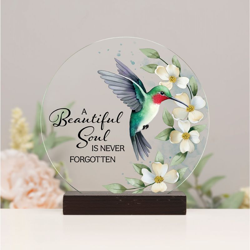 6" Round Printed Glass Sitter