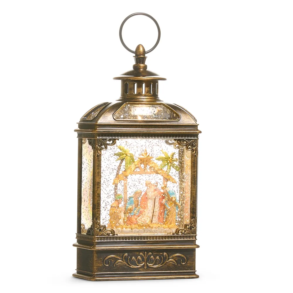 9" Nativity Lighted Water Lantern