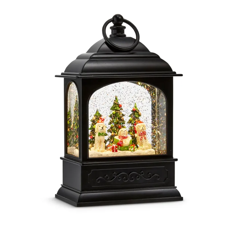 8.5" Celebrate the Season Pup Lighted Water Lantern