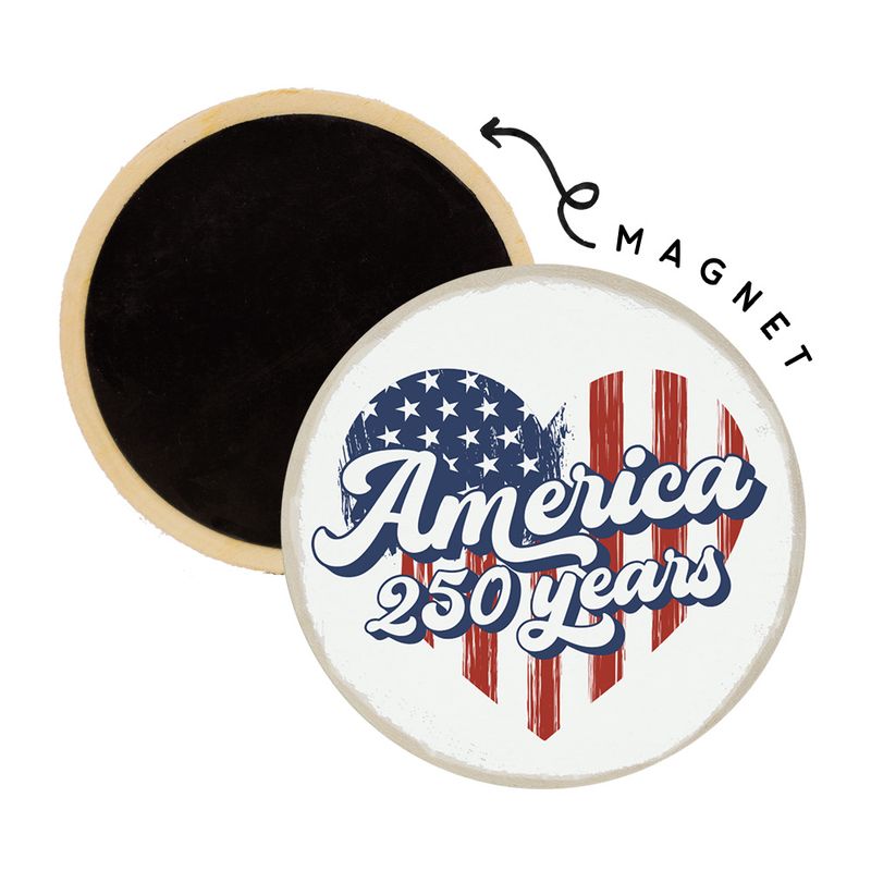 America 250 Years Heart Magnet