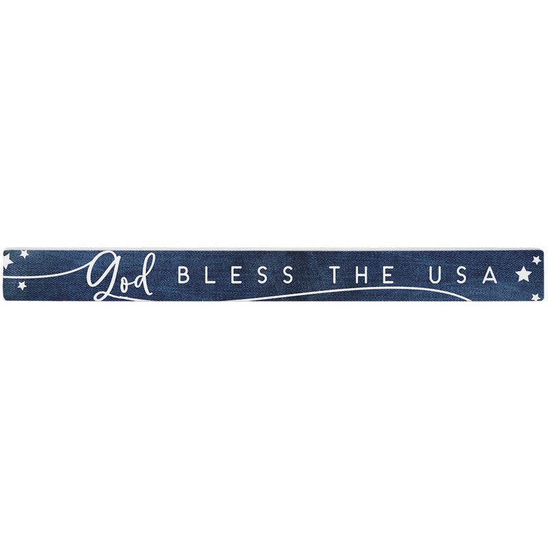 God Bless USA Denim Sitter Sign