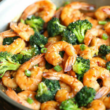 Shrimp with Chinese Vegetables and Sweet and Sour Pork or Chicken