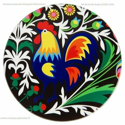 DESSOUS DE PLAT ROND COQ NOIR DESSOUS DE PLAT ROND COQ NOIR