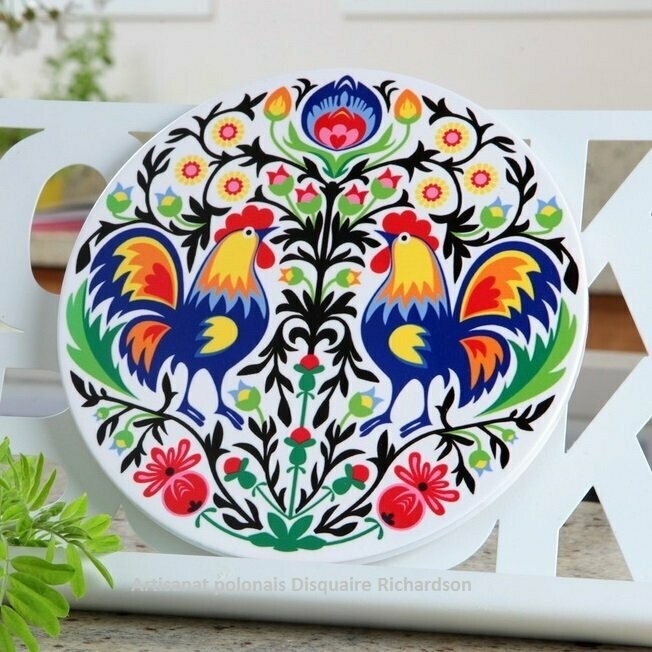 DESSOUS DE PLAT ROND coqs DESSOUS DE PLAT ROND coqs