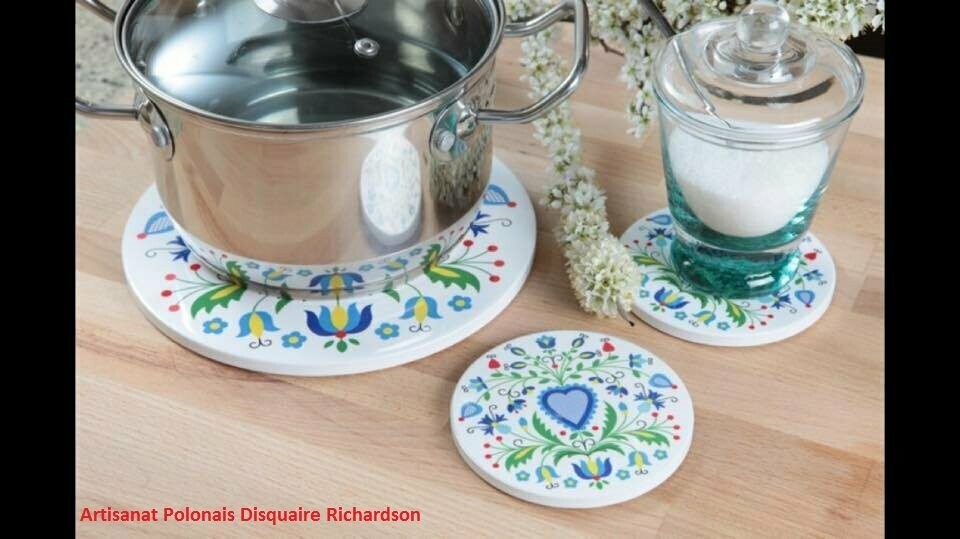 DESSOUS DE PLAT ROND CŒUR KASZUBĘ