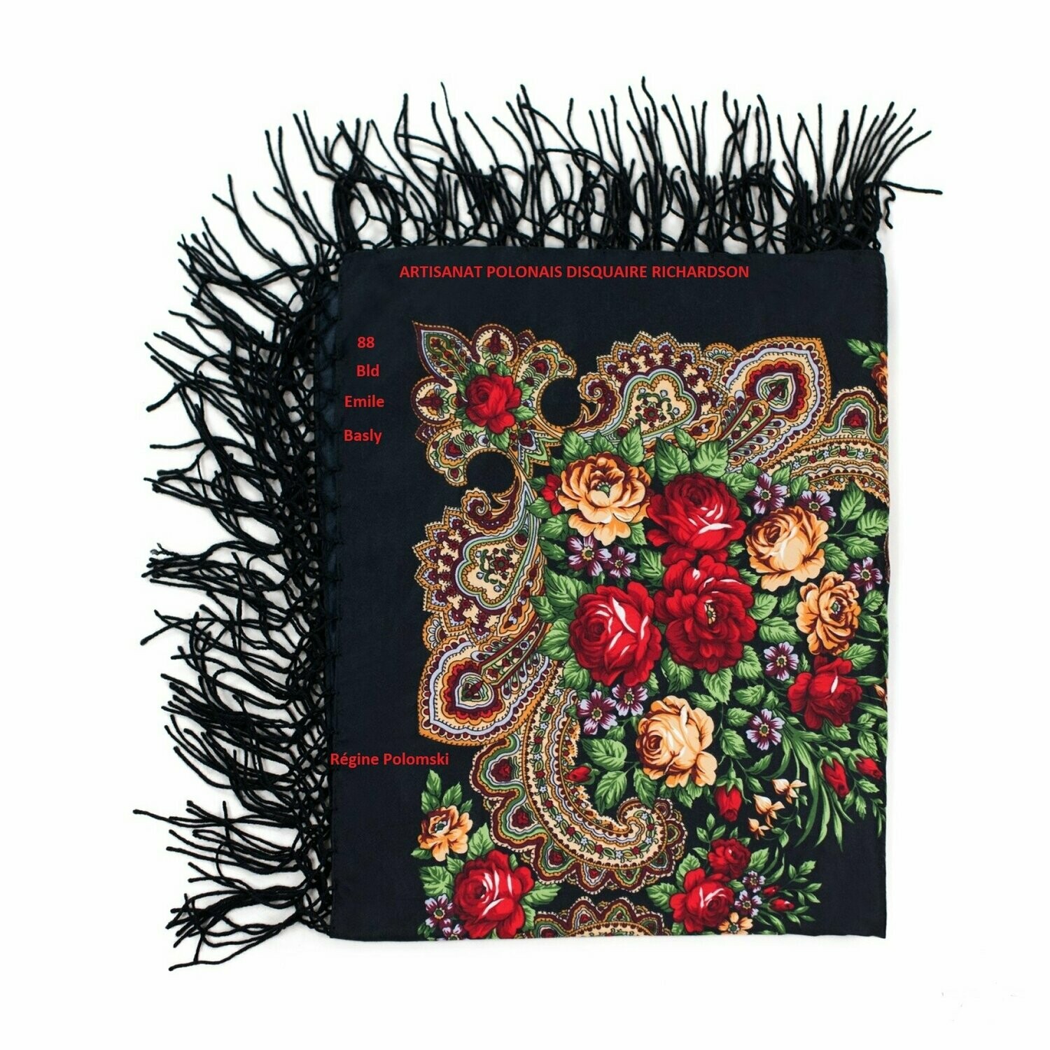 FOULARD Polonais Franges Laine