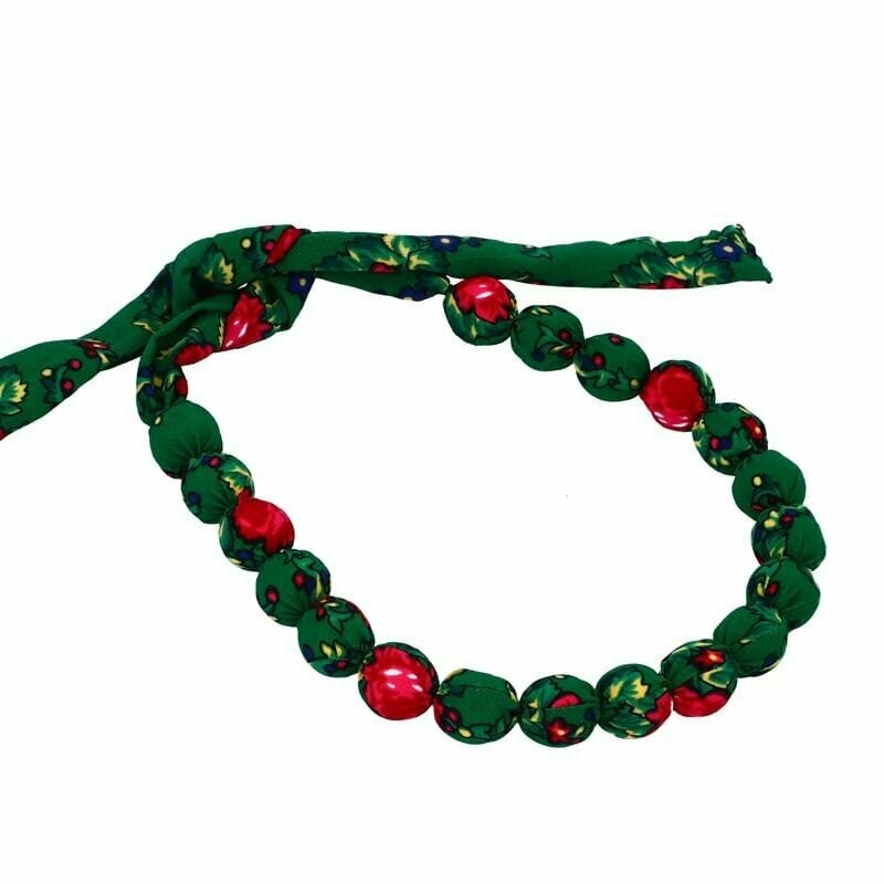 COLLIER BOIS TISSU FOLK