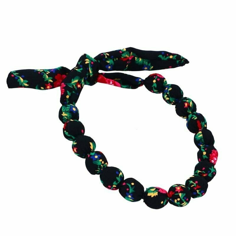 COLLIER TISSU NOIR FOLK