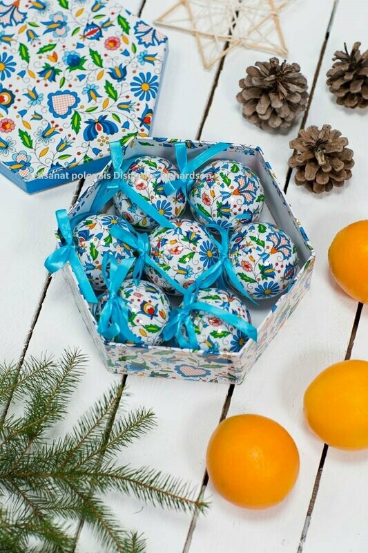 BOULES de Noel KASZUBY LA BOITE de 7 pièces
