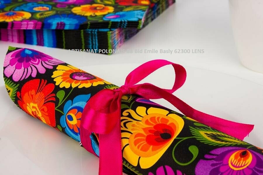 Serviettes de table folk polonais