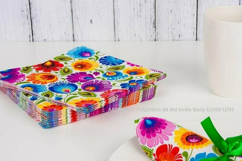 Serviettes de table folk polonais
