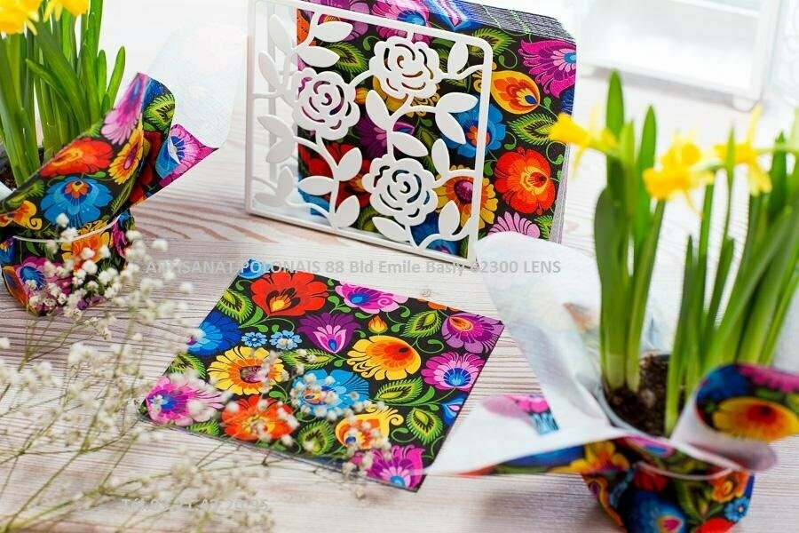 Serviettes de table folk polonais