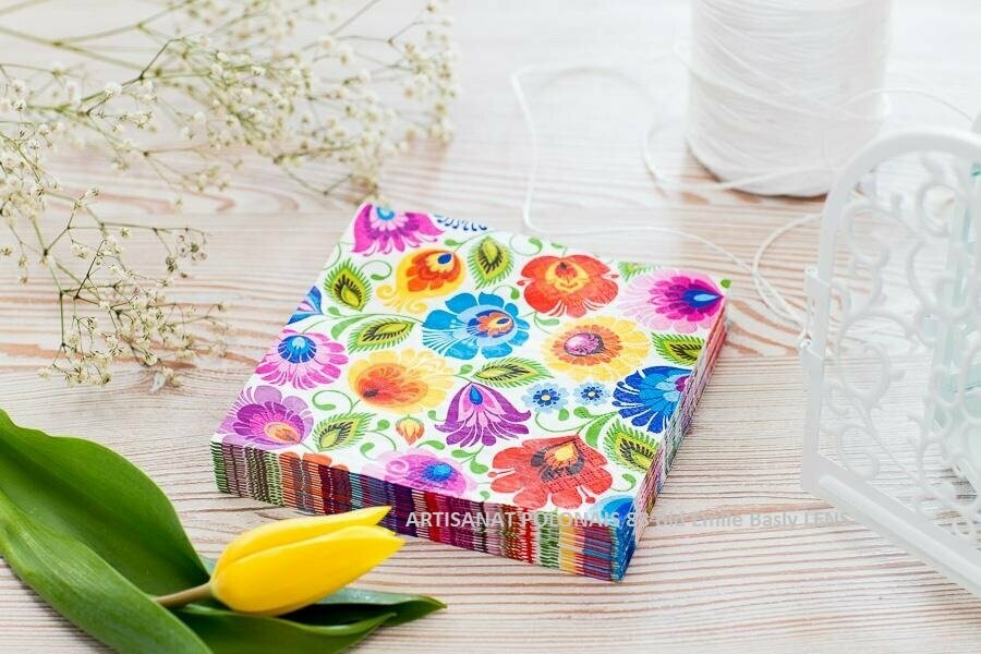 Serviettes de table folk polonais