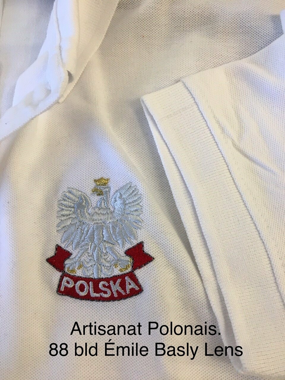 T SHIRT POLO POLSKA BLANC Brodé