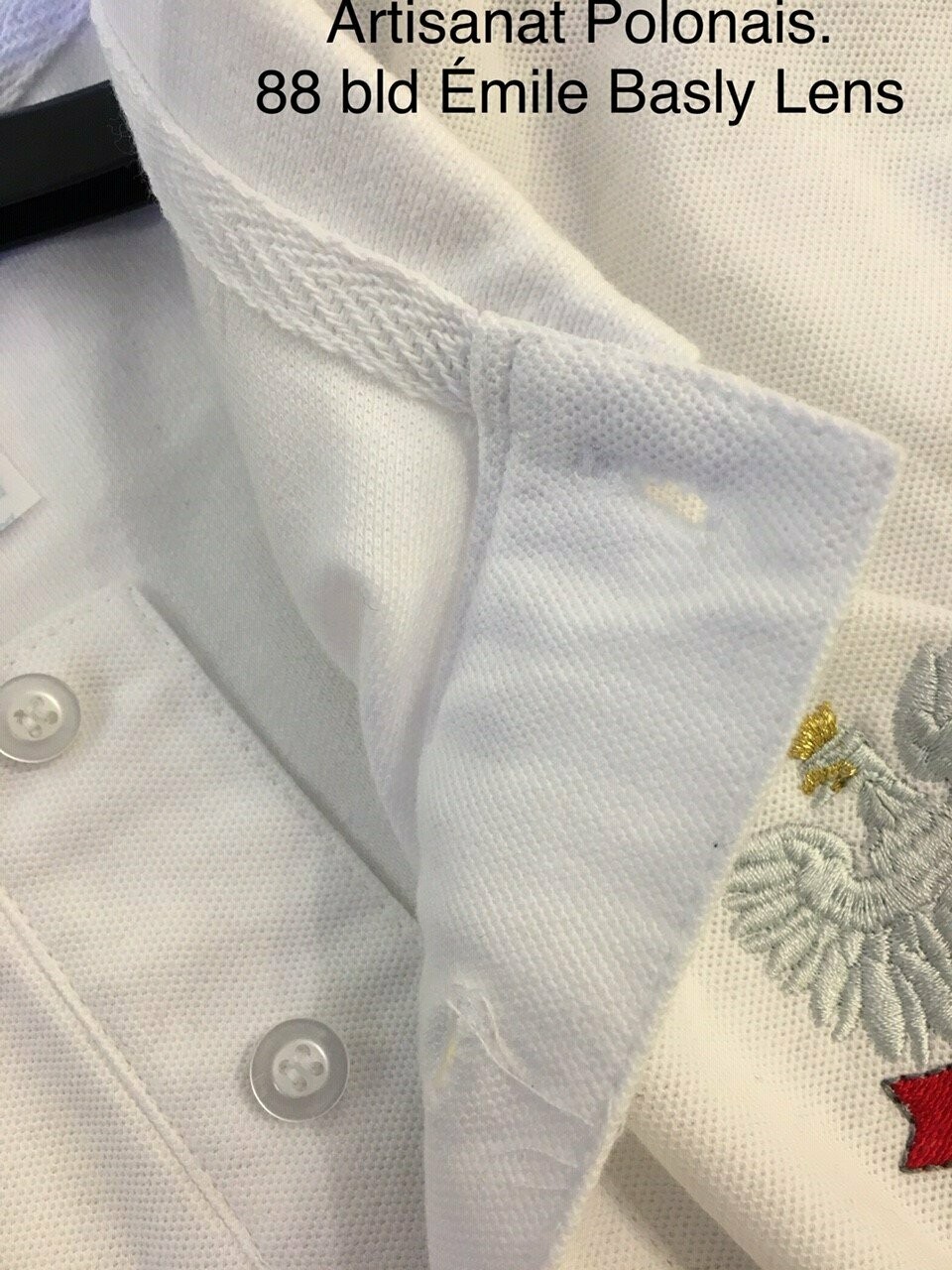 T SHIRT POLO POLSKA BLANC Brodé