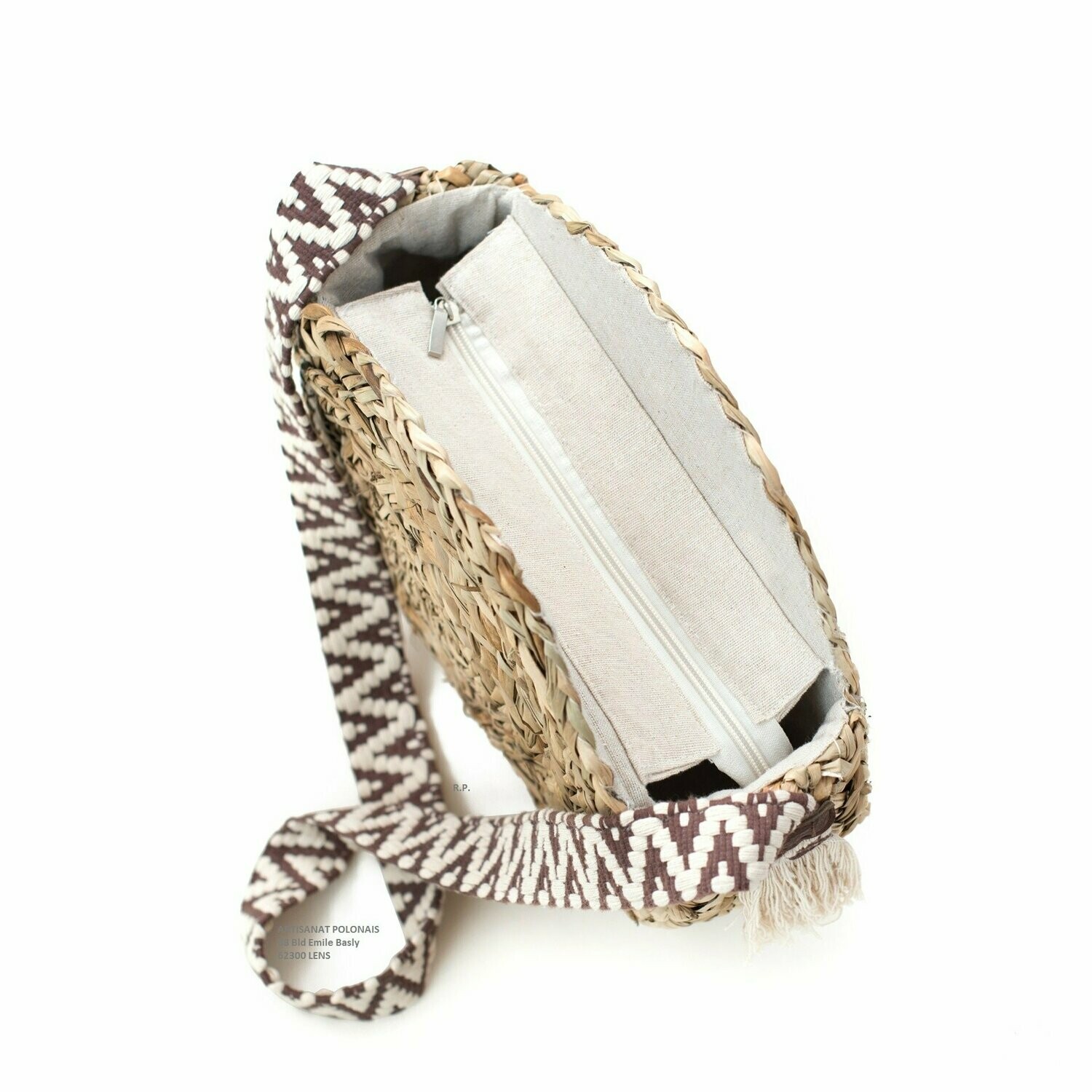 SAC PAILLE Bandoulière lin