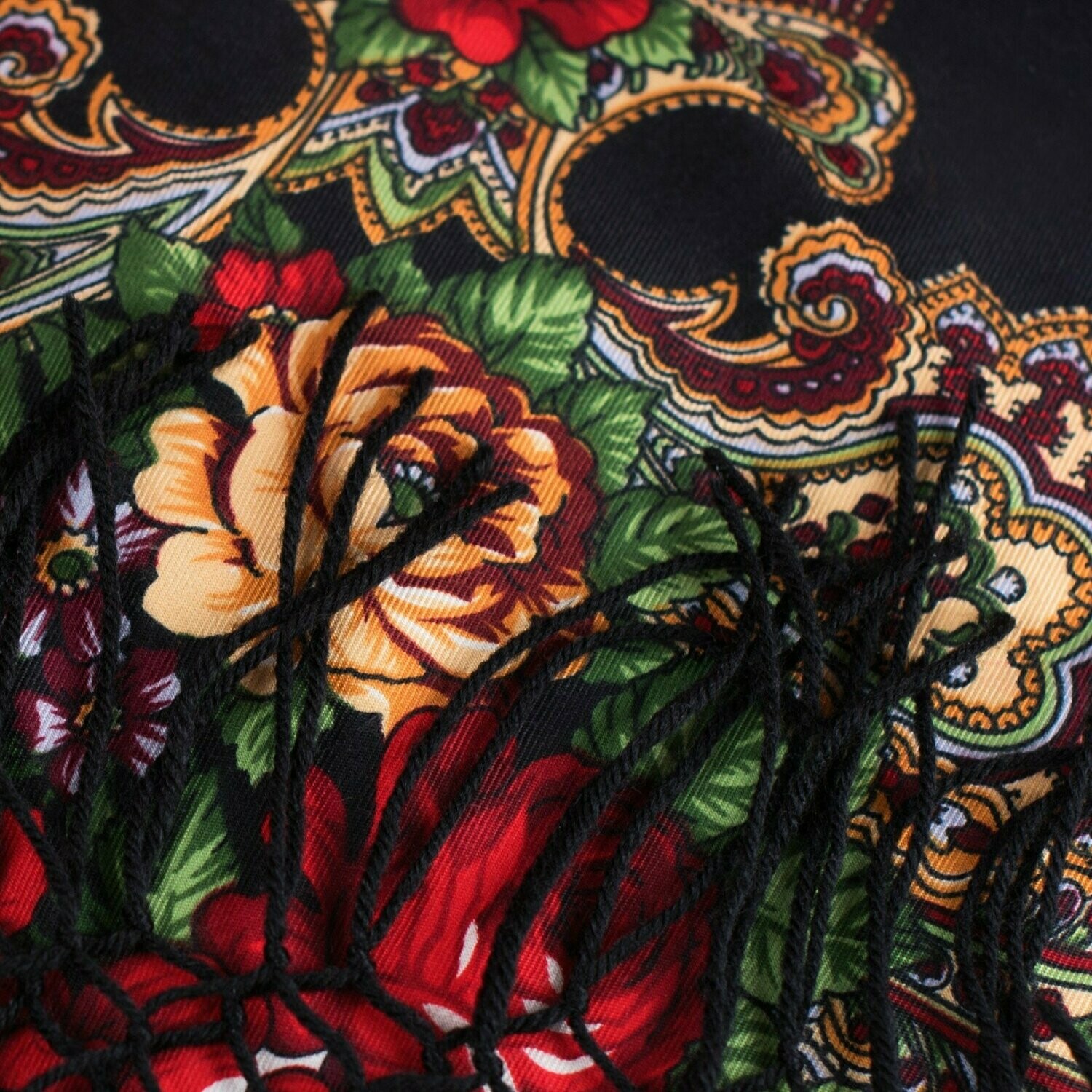 FOULARD Polonais Franges Laine