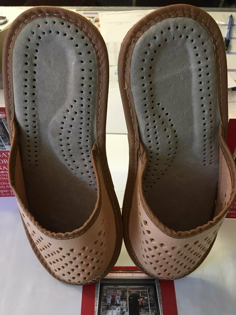 Pantoufles Homme cuir