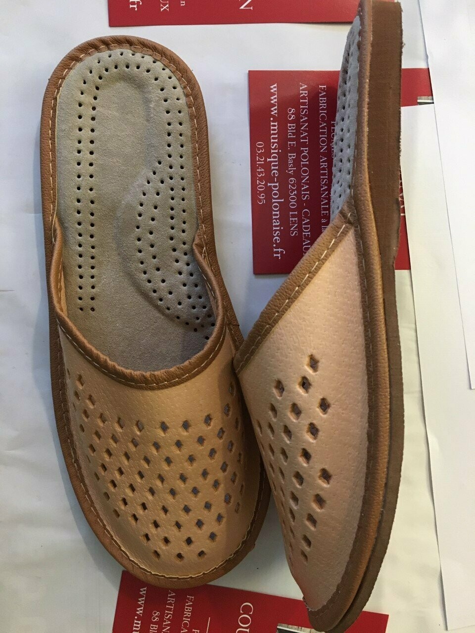 Pantoufles Homme cuir