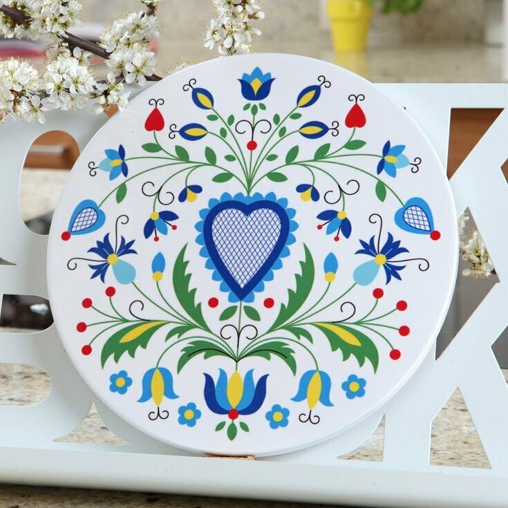 DESSOUS DE PLAT ROND CŒUR KASZUBĘ
