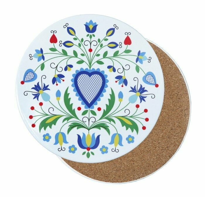 DESSOUS DE PLAT ROND CŒUR KASZUBĘ