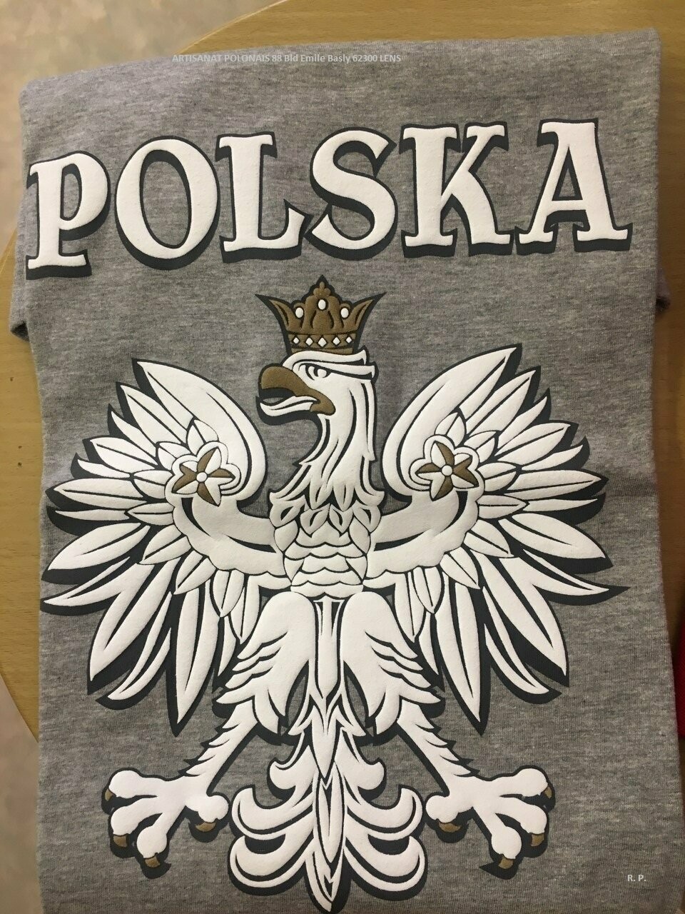 T SHIRT POLSKA ADULTE GRIS