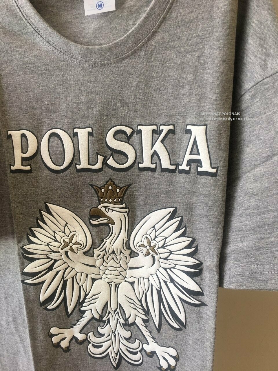 T SHIRT POLSKA ADULTE GRIS
