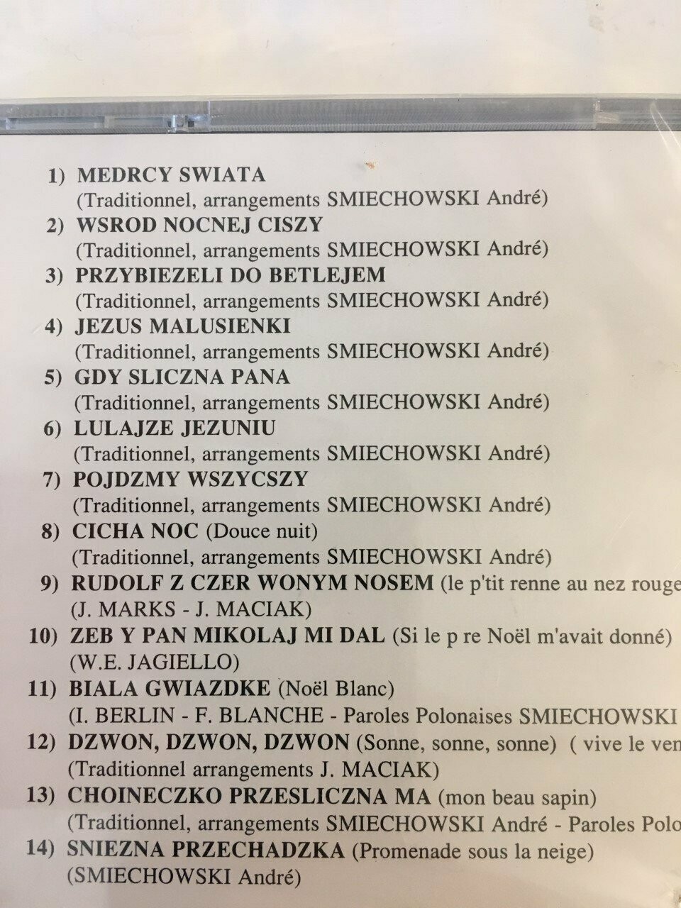 CD NOËL SMIECHOWSKI ANDRE Souvenirs de Noël