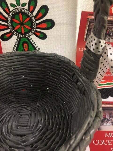 PANIER Osier Rond Gris