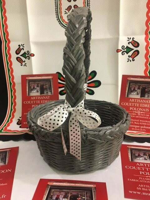 PANIER Osier Rond Gris