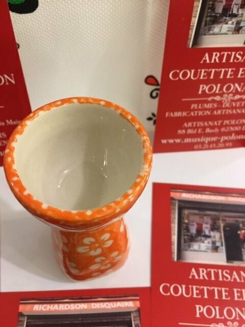 VAISSELLE COQUETIER PORCELAINE de BOLESLAWIEC HAUT