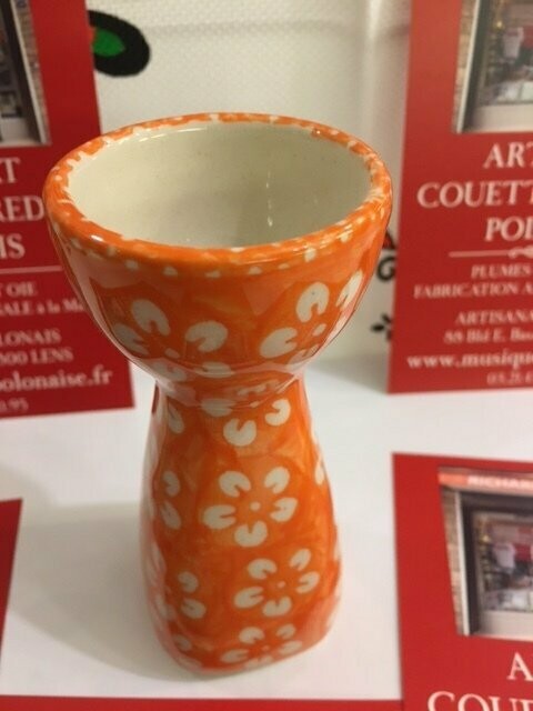 VAISSELLE COQUETIER PORCELAINE de BOLESLAWIEC HAUT