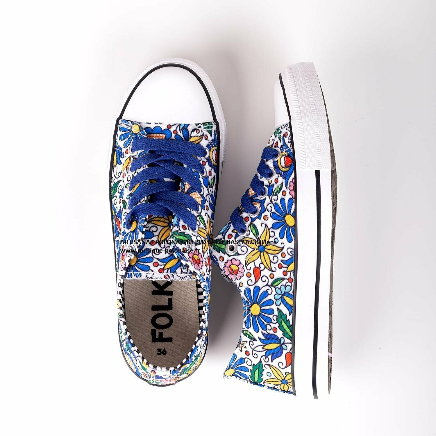 BASKETS FEMME FOLK KASZUBE BLANCHE POLOGNE