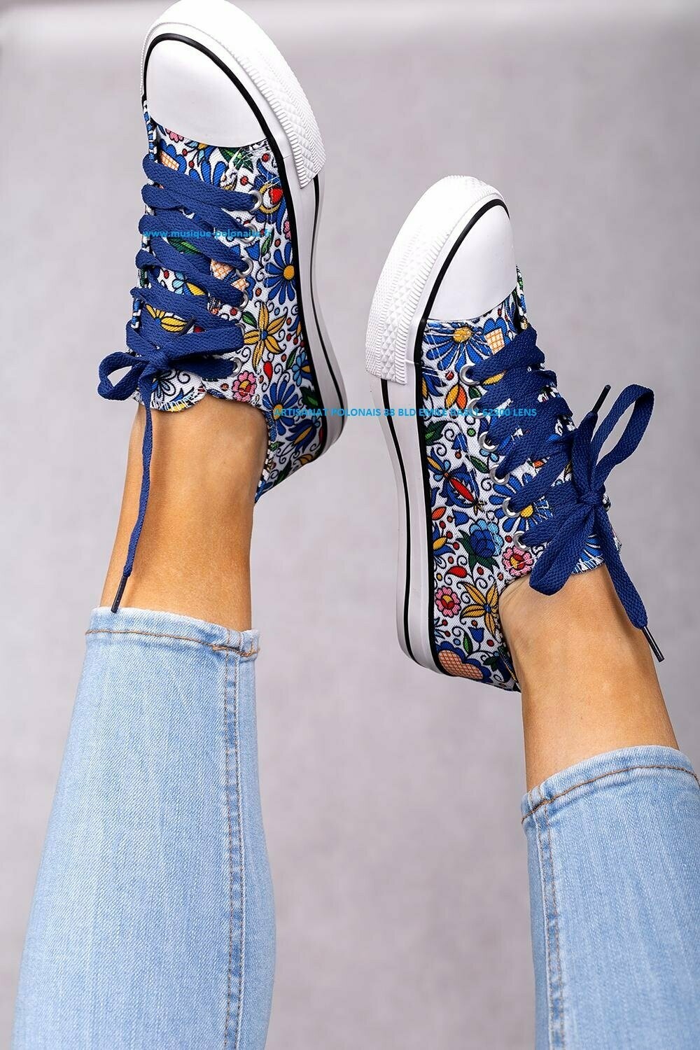 BASKETS FEMME FOLK KASZUBE BLANCHE POLOGNE