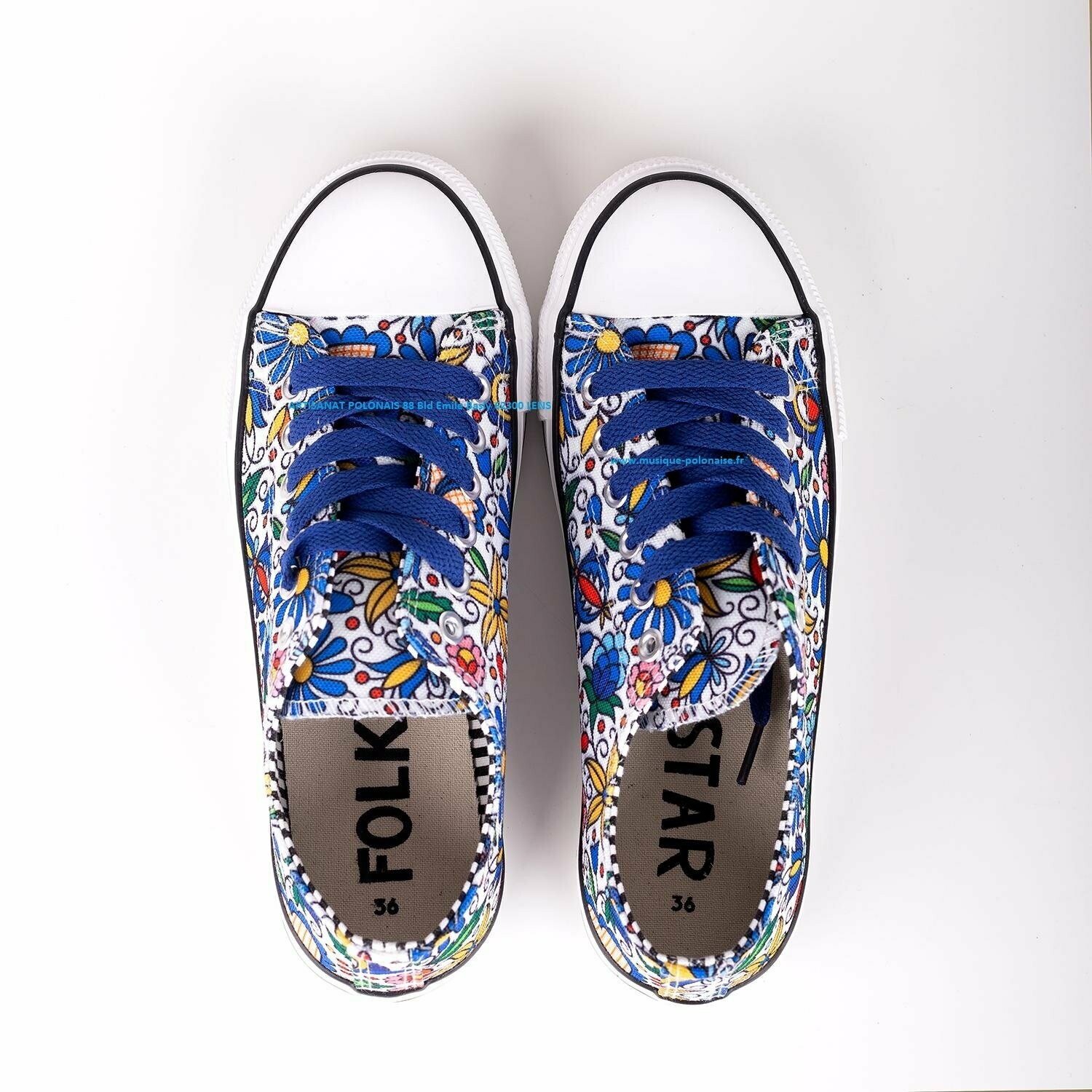 BASKETS FEMME FOLK KASZUBE BLANCHE POLOGNE