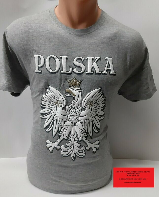 T SHIRT POLSKA ADULTE GRIS