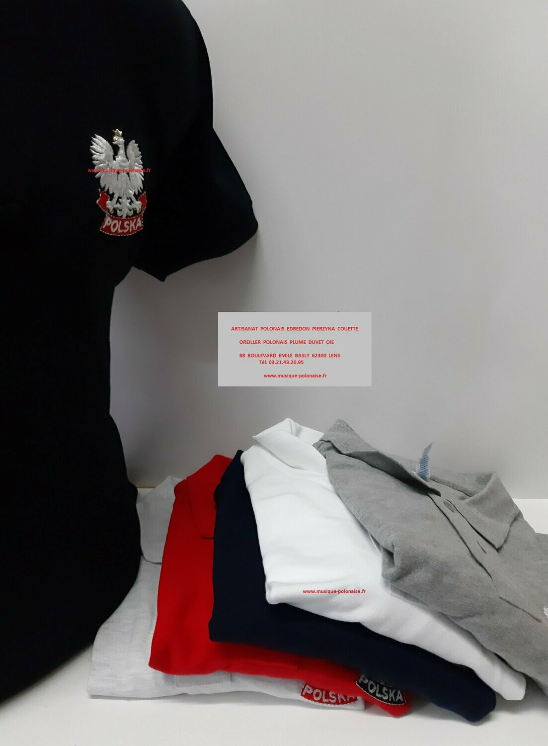T SHIRT POLO POLSKA BLANC Brodé