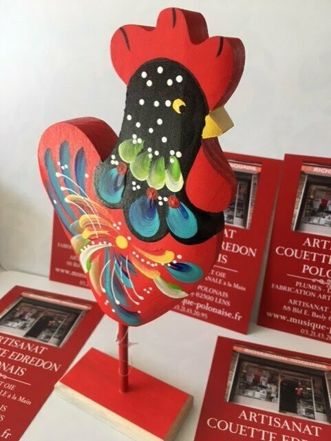 Décoration artisanale COQ Motif Folk Polonais