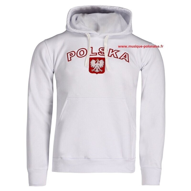 SWEAT SHIRT POLSKA BLANC capuche