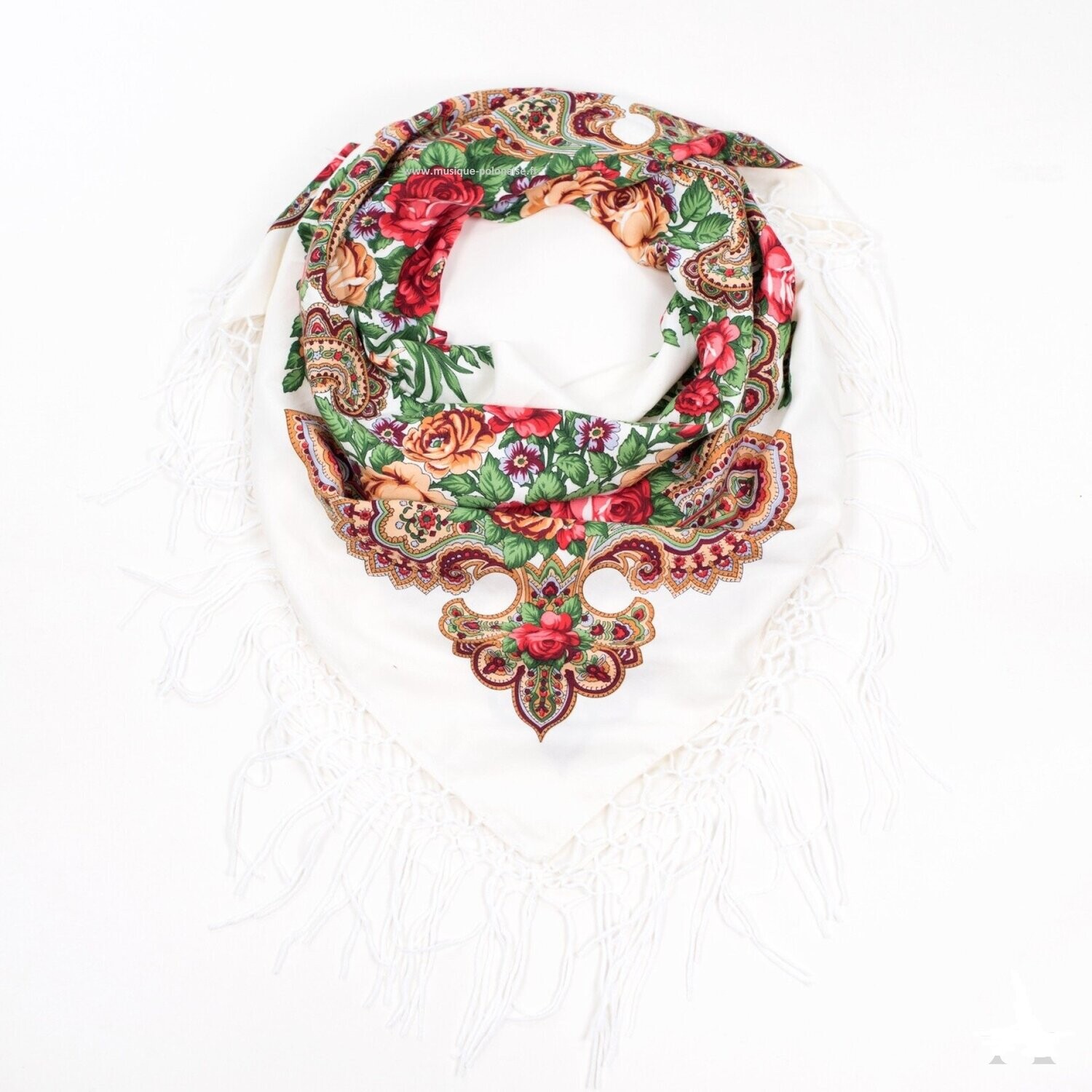 FOULARD Polonais Franges Laine