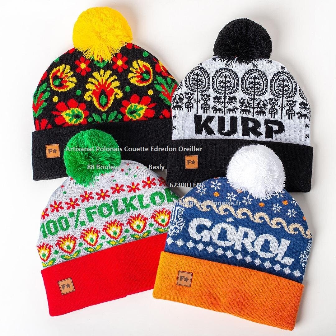 BONNET MIXTE 100% FOLKLOR LOWICZ POLOGNE