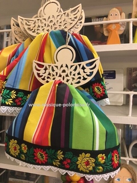 Ange bois tissu Folk Polonais
