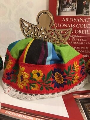 Ange  bois tissu Folk Polonais