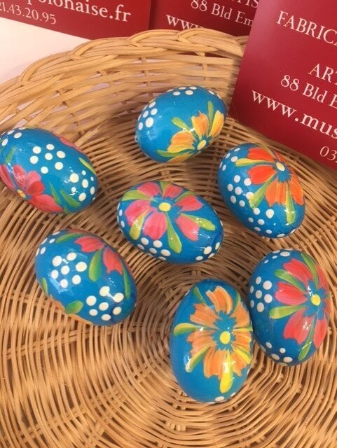 Oeuf de Pâques Pisanki mini bois Pologne