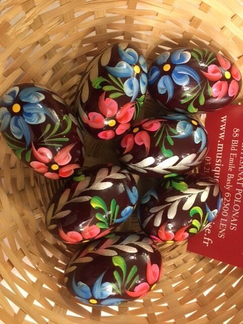 Oeuf de Pâques Bois Pologne Pisanki