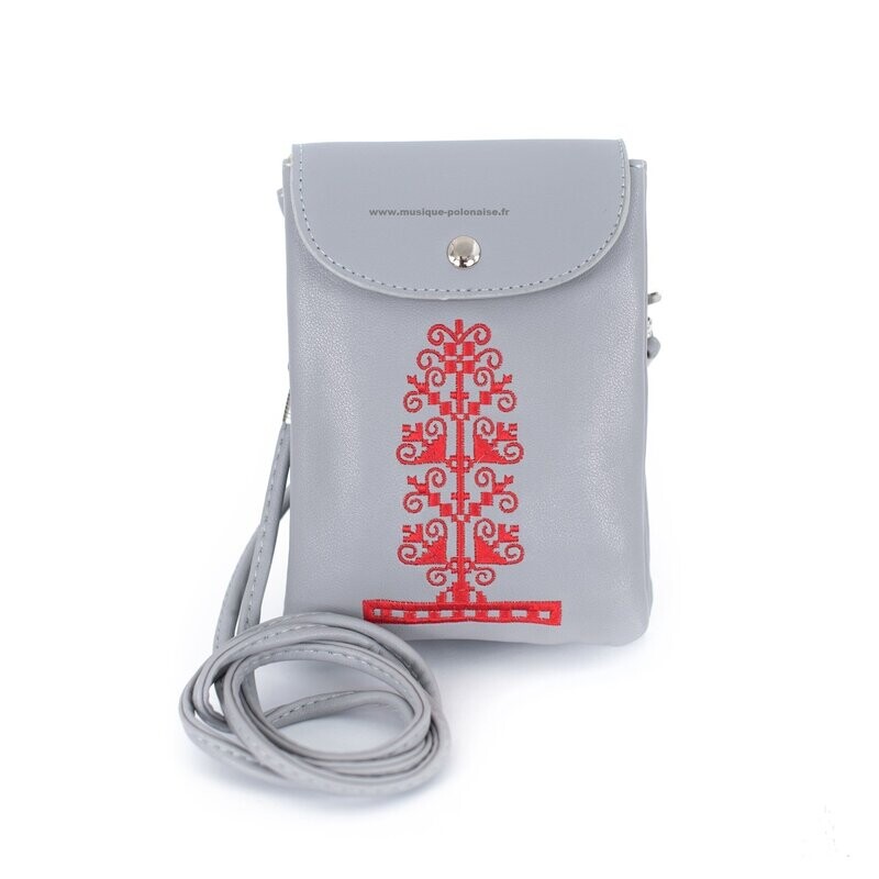 Sac pochette brodé rouge