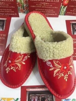 Pantoufles femme fourrées