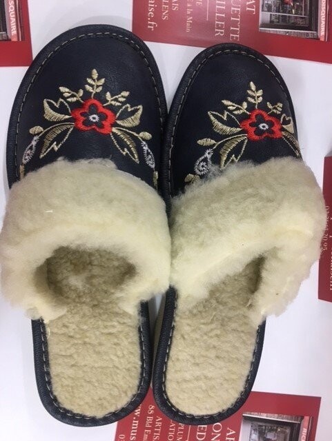 Pantoufles femme fourrées